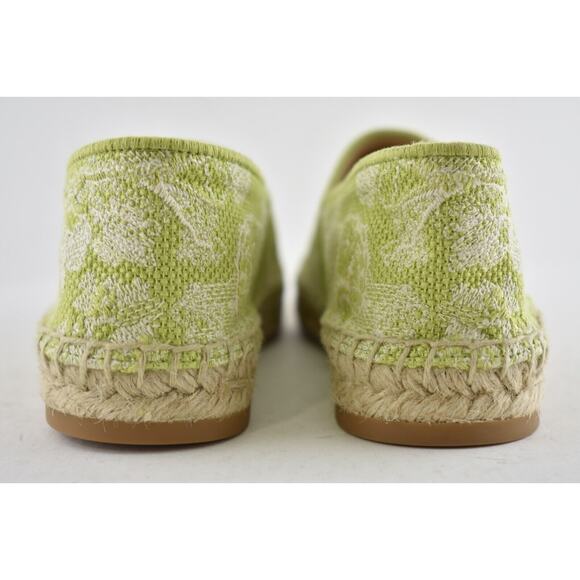 Dior Granville Toile De Jouy Embroidered Lime Green Logo Espadrille Flat 41.5 - Picture 12 of 12